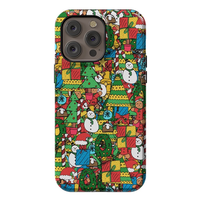 iPhone 14 Pro max StrongFit Merry Christmas pattern by Steve Wade (Swade)