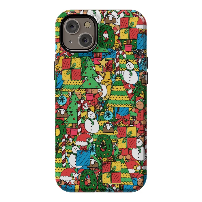 iPhone 14 Plus StrongFit Merry Christmas pattern by Steve Wade (Swade)