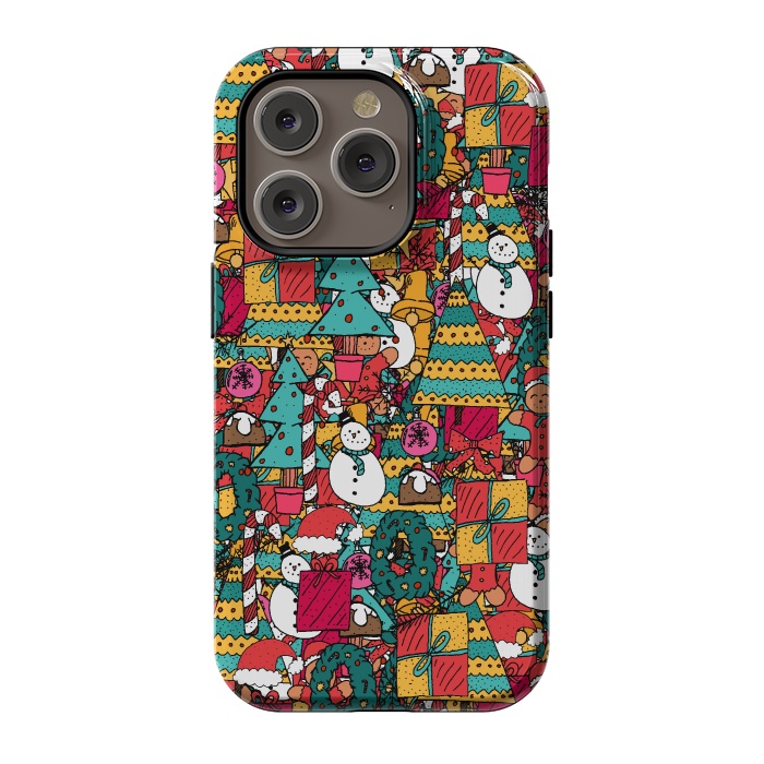 iPhone 14 Pro StrongFit Festive Christmas Pattern by Steve Wade (Swade)