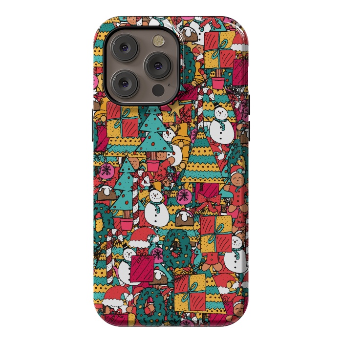 iPhone 14 Pro max StrongFit Festive Christmas Pattern by Steve Wade (Swade)