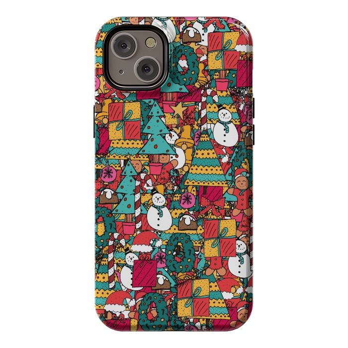 iPhone 14 Plus StrongFit Festive Christmas Pattern by Steve Wade (Swade)