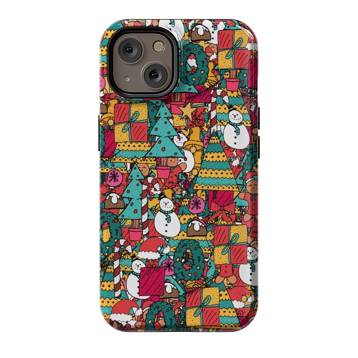 iPhone 14 StrongFit Festive Christmas Pattern by Steve Wade (Swade)