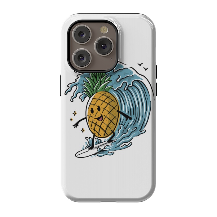 iPhone 14 Pro StrongFit Pineapple Surfing by Afif Quilimo