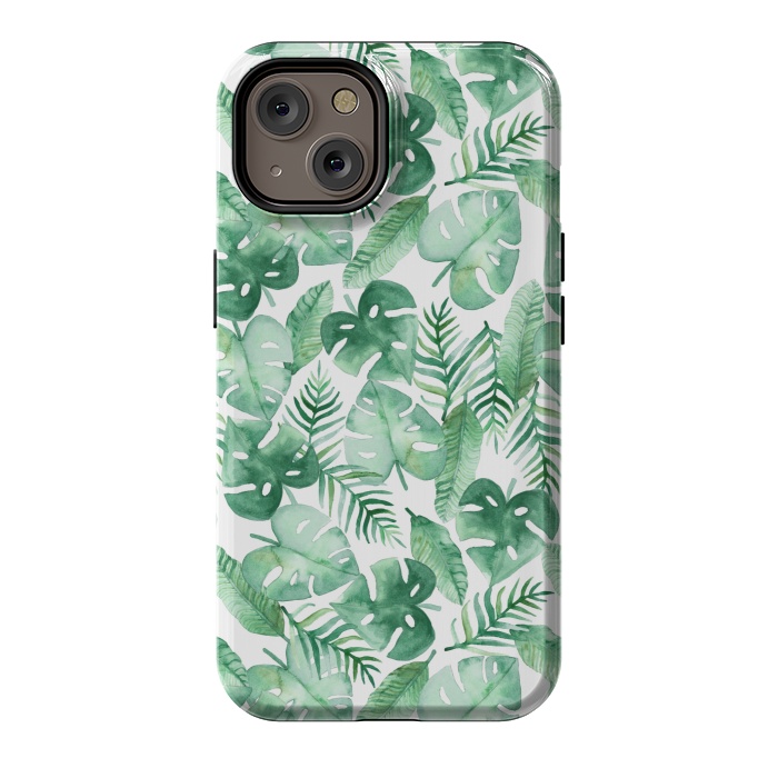 iPhone 14 StrongFit Tropical Jungle on White by Tangerine-Tane