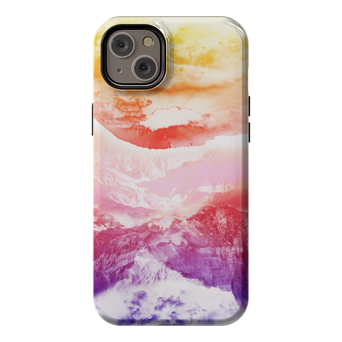 iPhone 14 Plus StrongFit Rainbow gradient mountain landscape by Oana 