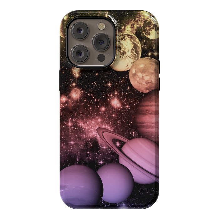 iPhone 14 Pro max StrongFit Pastel gradient Solar System space art by Oana 