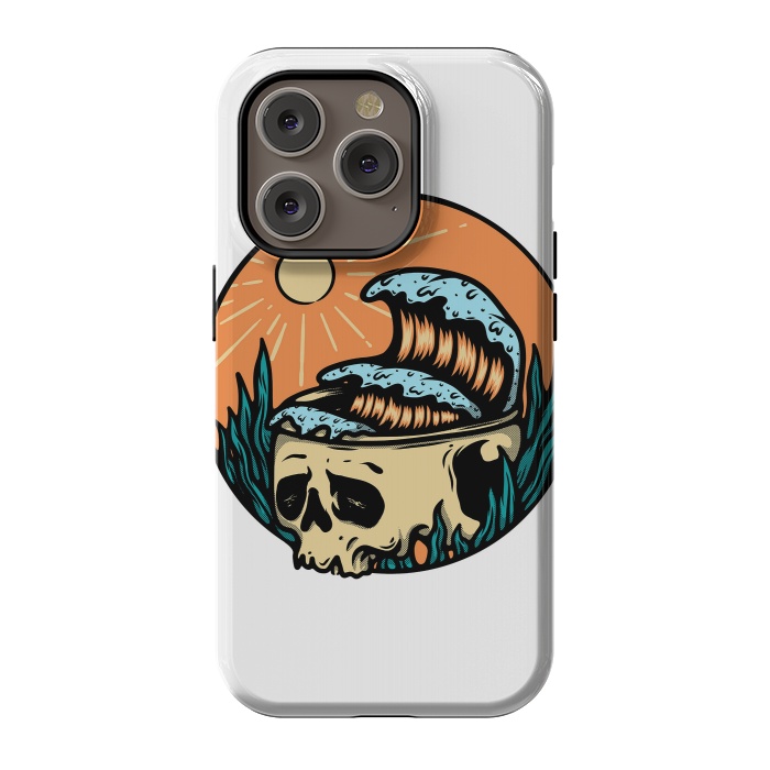 iPhone 14 Pro StrongFit Skull & Wave by Afif Quilimo