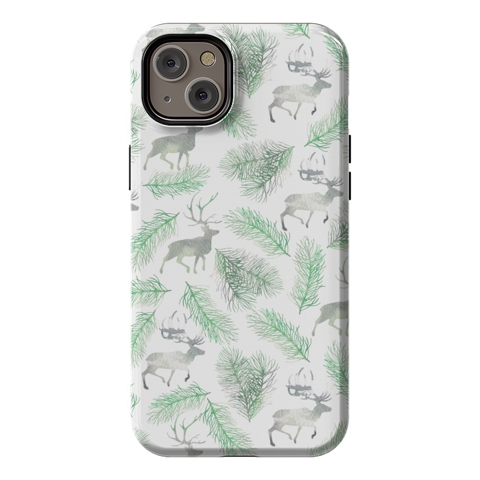 iPhone 14 Plus StrongFit Deer and pine branches by Julia Badeeva
