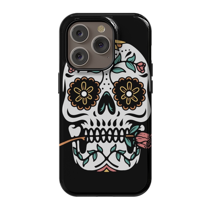 iPhone 14 Pro StrongFit Mexican Skull by Afif Quilimo