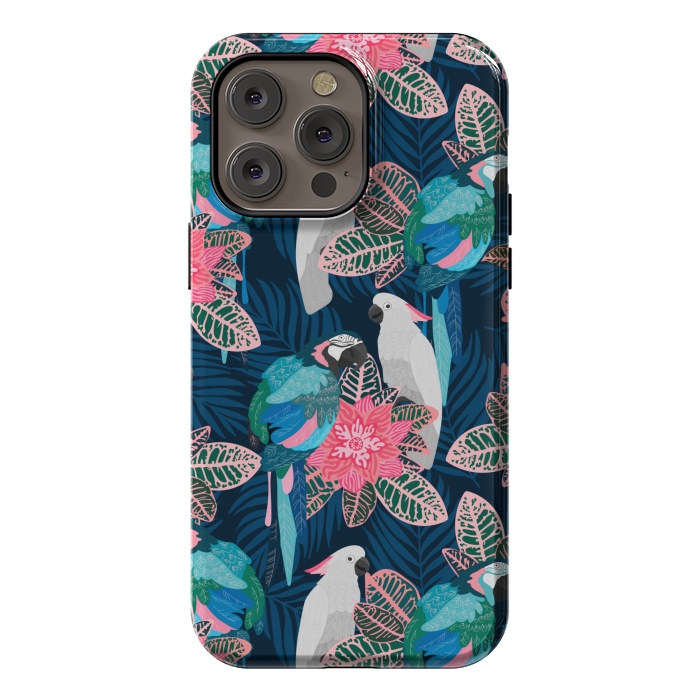 iPhone 14 Pro max StrongFit Tropical birds by Julia Badeeva