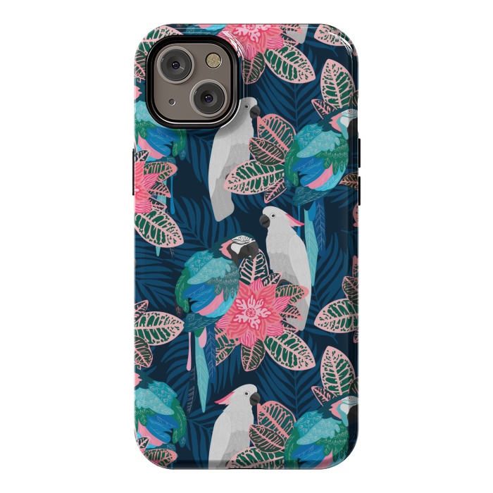 iPhone 14 Plus StrongFit Tropical birds by Julia Badeeva
