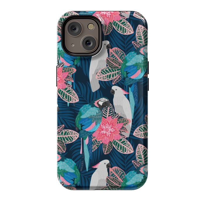iPhone 14 StrongFit Tropical birds by Julia Badeeva