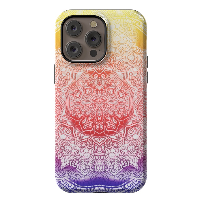 iPhone 14 Pro max StrongFit Vibrant rainbow mandala by Oana 