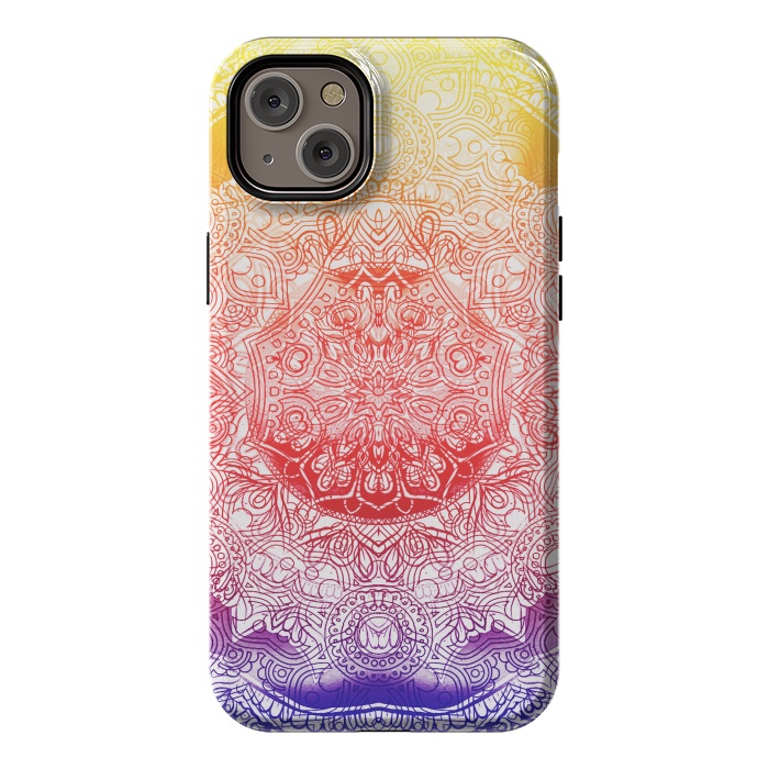 iPhone 14 Plus StrongFit Vibrant rainbow mandala by Oana 