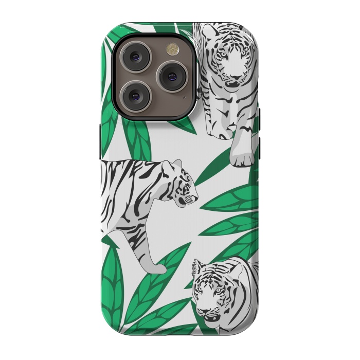 iPhone 14 Pro StrongFit White tigers by Julia Badeeva