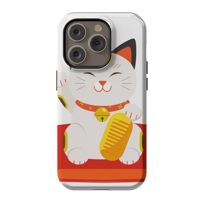 iPhone 14 Pro StrongFit lucky cat by haroulita