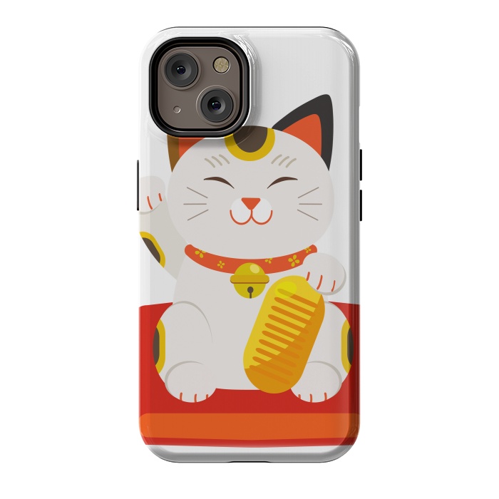 iPhone 14 StrongFit lucky cat by haroulita