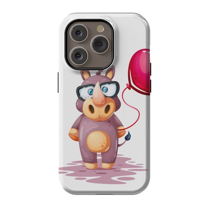 iPhone 14 Pro StrongFit cute rhino by haroulita
