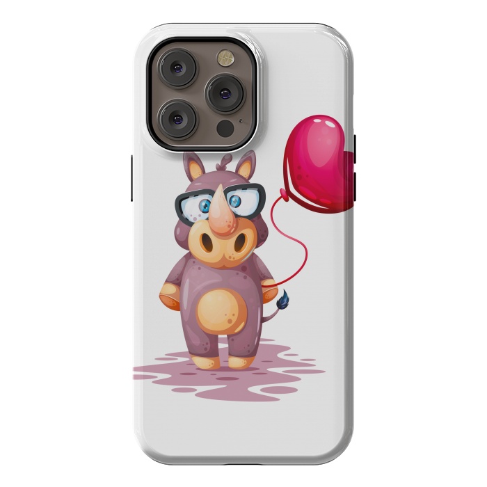 iPhone 14 Pro max StrongFit cute rhino by haroulita