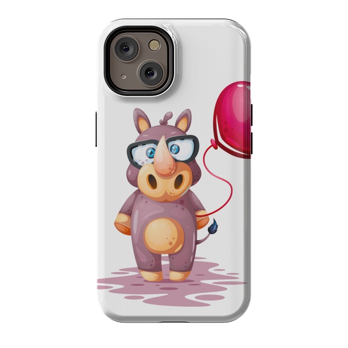iPhone 14 StrongFit cute rhino by haroulita