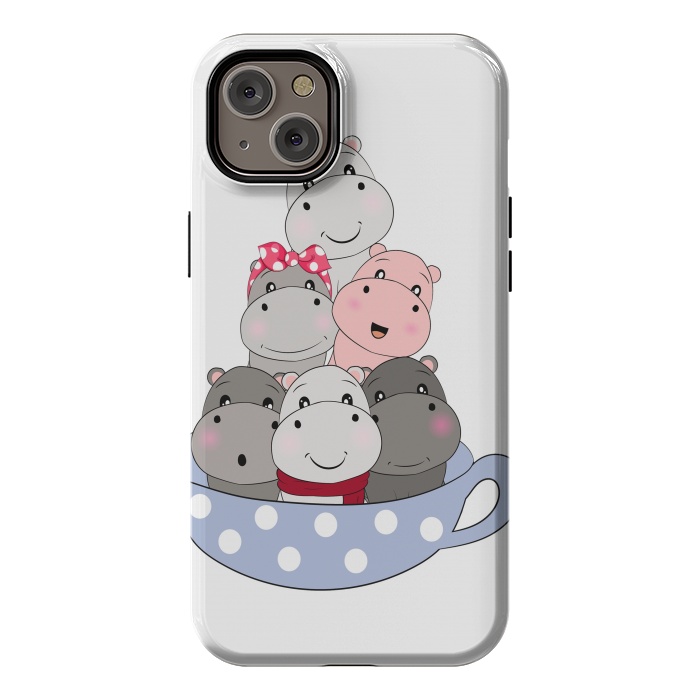 iPhone 14 Plus StrongFit cute hippos by haroulita