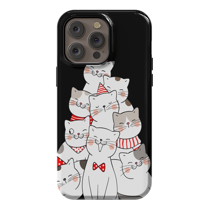 iPhone 14 Pro max StrongFit christmas cats by haroulita