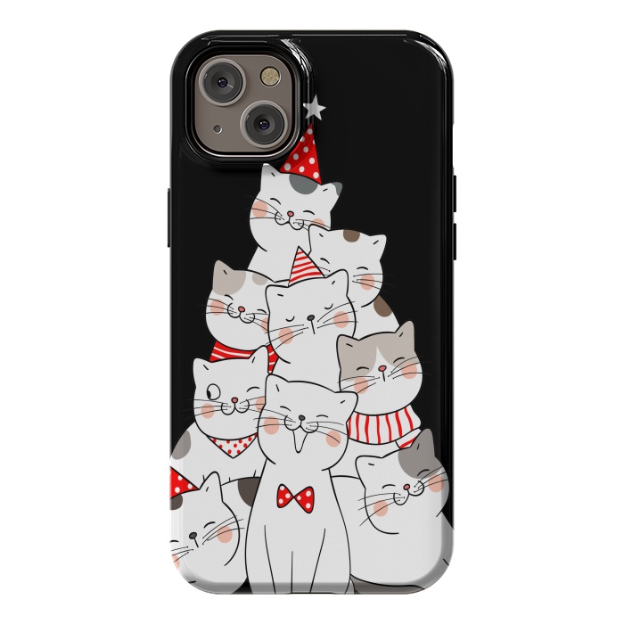 iPhone 14 Plus StrongFit christmas cats by haroulita