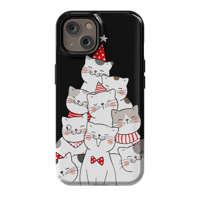 iPhone 14 StrongFit christmas cats by haroulita
