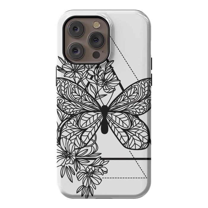 iPhone 14 Pro max StrongFit bw butterfly by haroulita