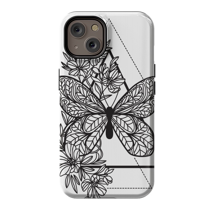 iPhone 14 StrongFit bw butterfly by haroulita