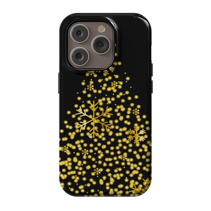 iPhone 14 Pro StrongFit golden christmas tree by haroulita