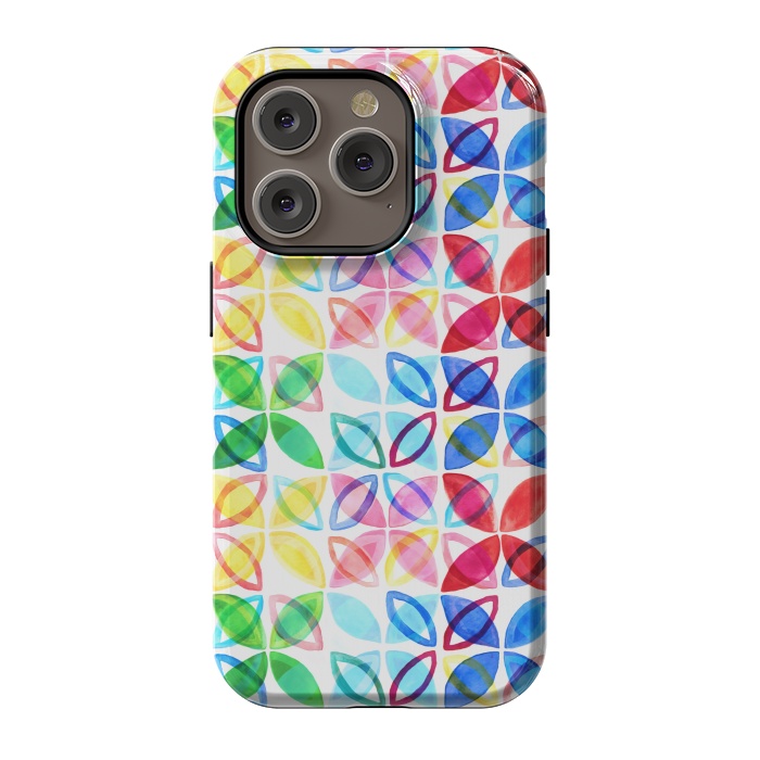 iPhone 14 Pro StrongFit Rainbow Watercolor Pattern  by Tigatiga