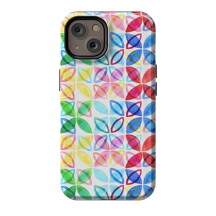 iPhone 14 StrongFit Rainbow Watercolor Pattern  by Tigatiga