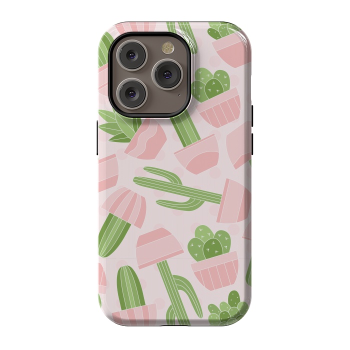 iPhone 14 Pro StrongFit funny cactus print by MALLIKA