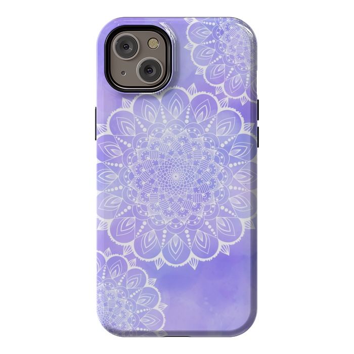 iPhone 14 Plus StrongFit Purple mandala flowers by Jms