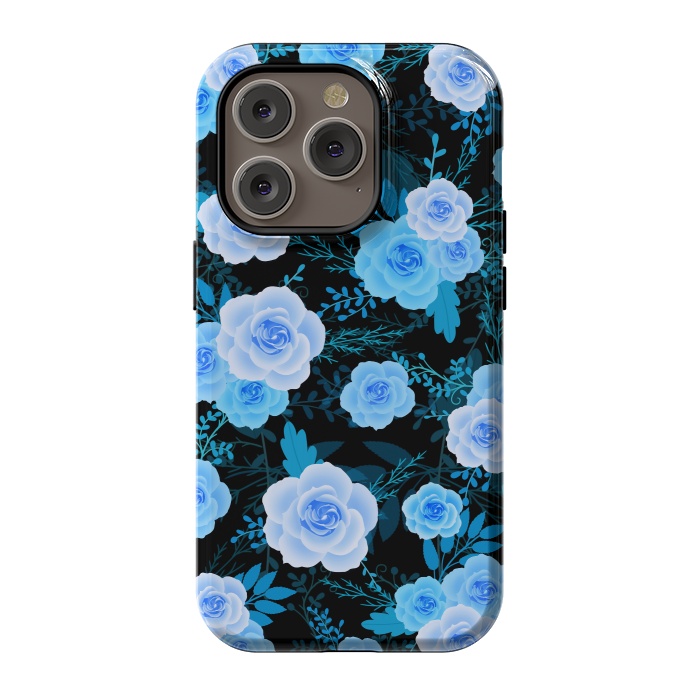 iPhone 14 Pro StrongFit Blue purple roses by Jms