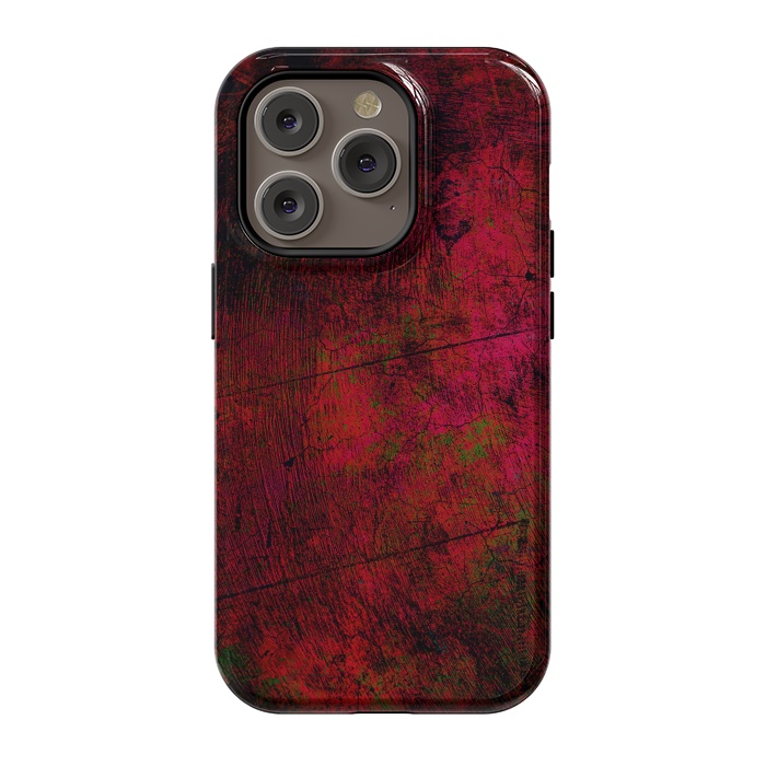 iPhone 14 Pro StrongFit Red abstract grunge textured design by Josie