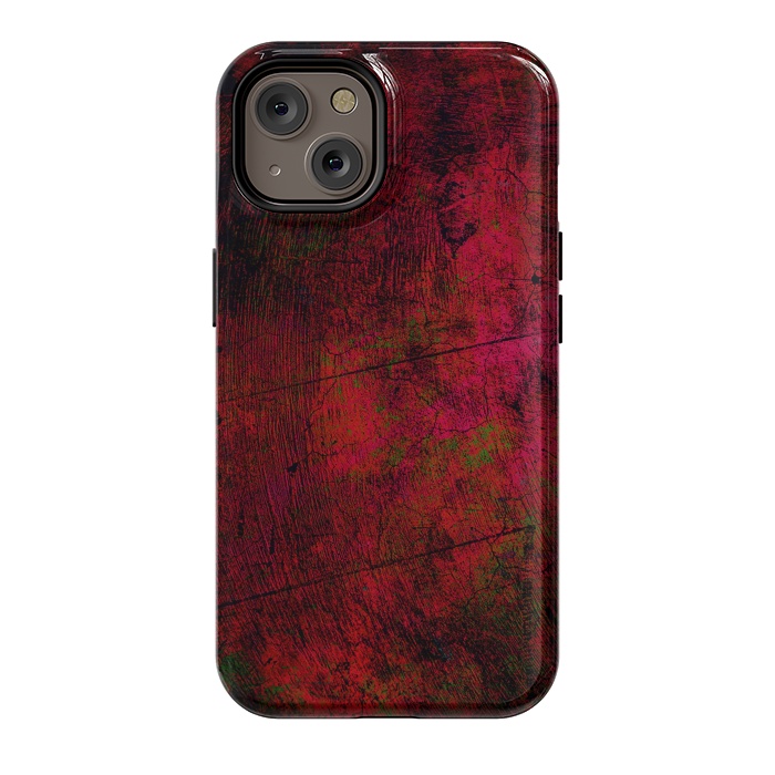 iPhone 14 StrongFit Red abstract grunge textured design by Josie