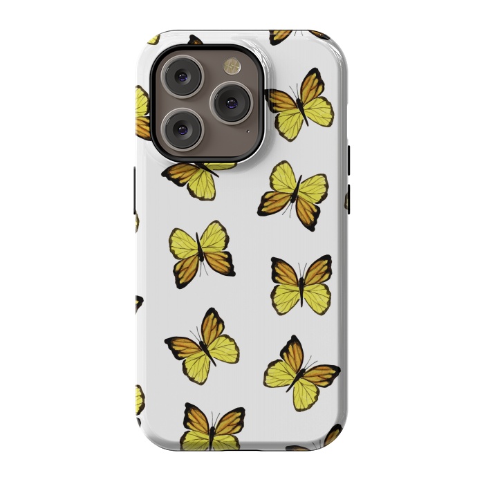 iPhone 14 Pro StrongFit Yellow butterflies by Julia Badeeva