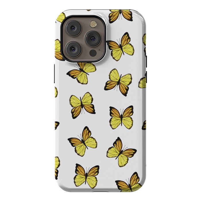 iPhone 14 Pro max StrongFit Yellow butterflies by Julia Badeeva