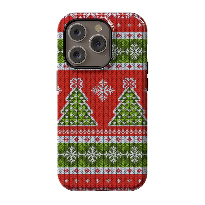 iPhone 14 Pro StrongFit Ugly christmas sweater pattern  by Winston