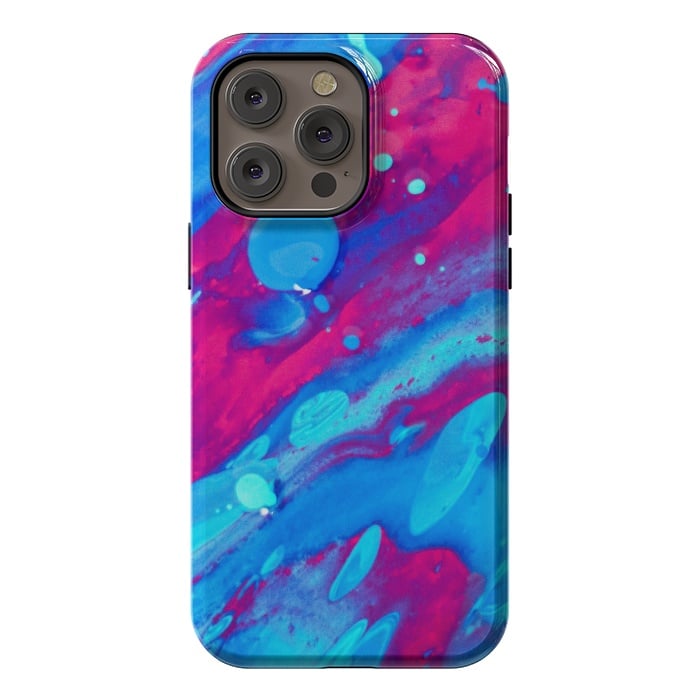 iPhone 14 Pro max StrongFit Pink and blue abstract painting  by Winston