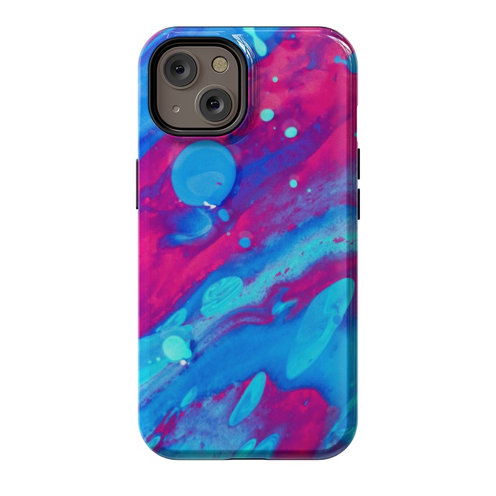 iPhone 14 StrongFit Pink and blue abstract painting  by Winston