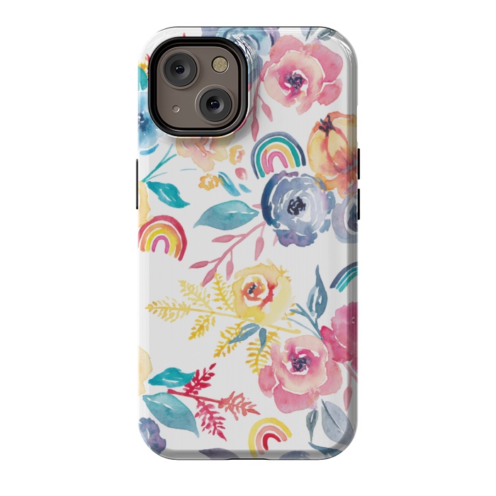 iPhone 14 StrongFit Roses and Rainbows by gingerlique