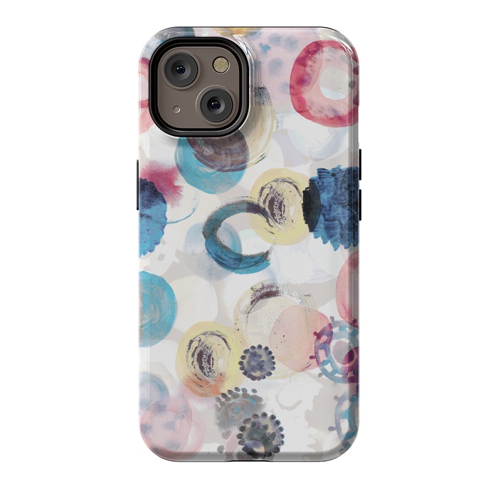 iPhone 14 StrongFit Watercolour playful spots abstract pattern by Oana 