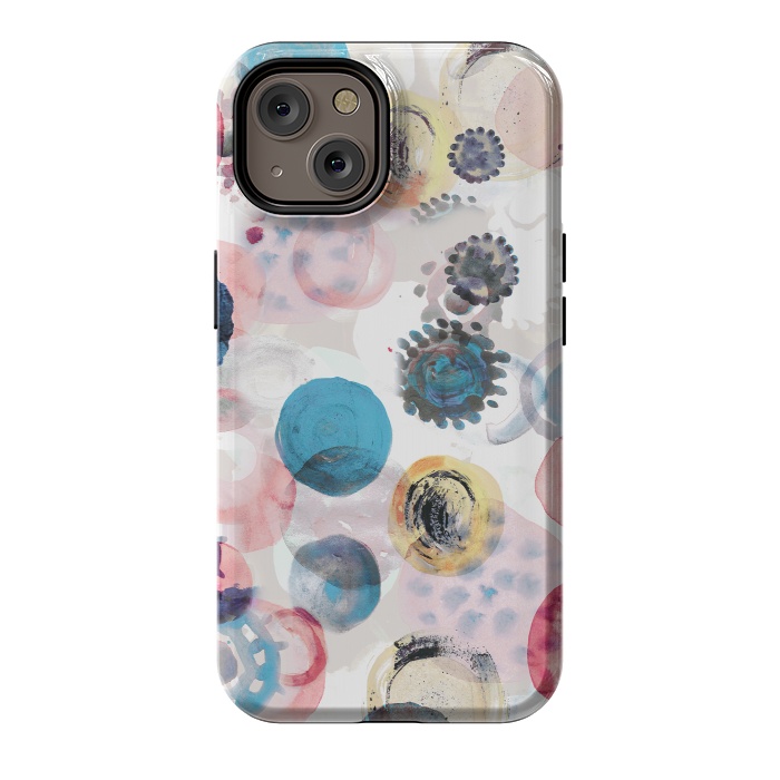 iPhone 14 StrongFit Colorful painted spots by Oana 