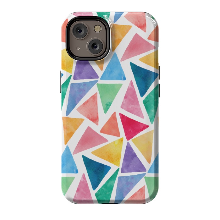 iPhone 14 StrongFit multi colour triangle pattern by MALLIKA