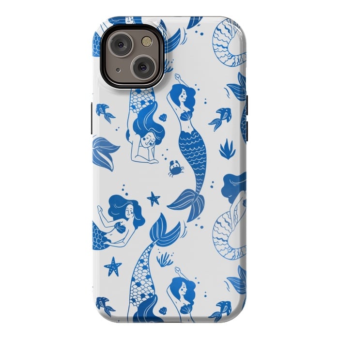 iPhone 14 Plus StrongFit blue mermaid pattern by MALLIKA