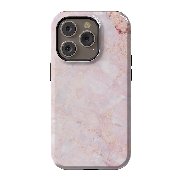 iPhone 14 Pro StrongFit Pastel pink elegant marble by Oana 
