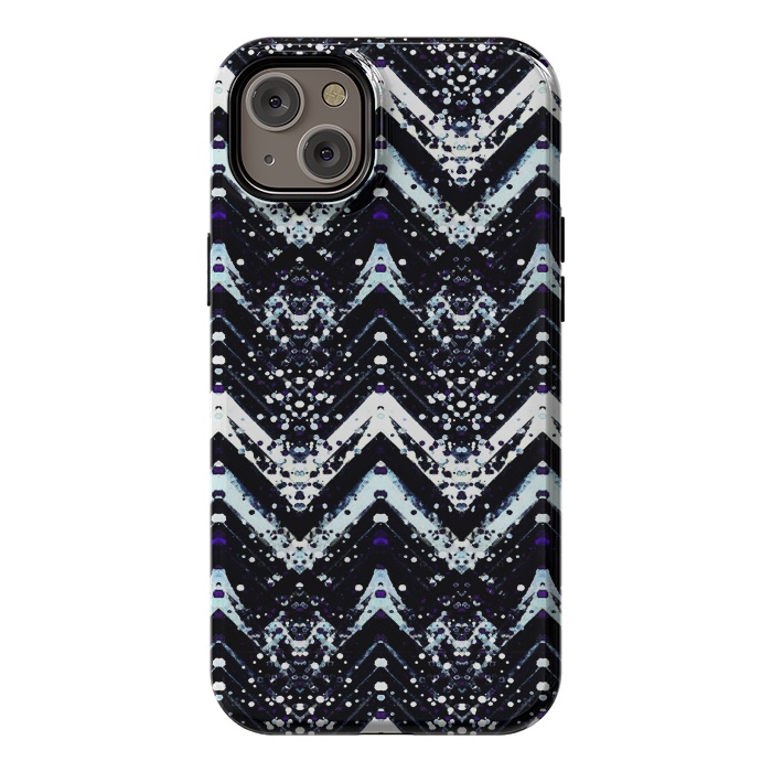 iPhone 14 Plus StrongFit Snowy mountains zigzag ethnic pattern by Oana 